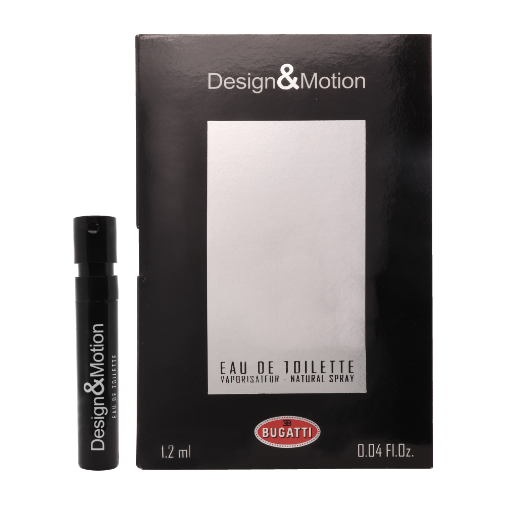 عطر جیبی مردانه بوگاتی مدل Design & Motion حجم 1.2 میلی لیتر