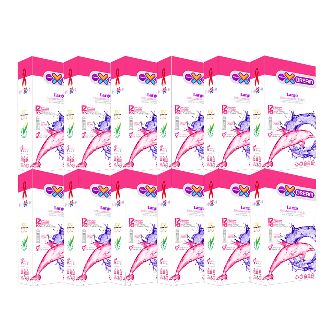 کاندوم ایکس دریم مدل largo مجموعه 12 عددی