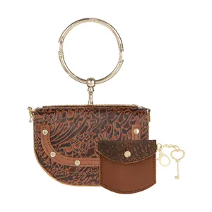 کیف رودوشی چرمی مدل B105 کد 1 به همراه کیف کوچک