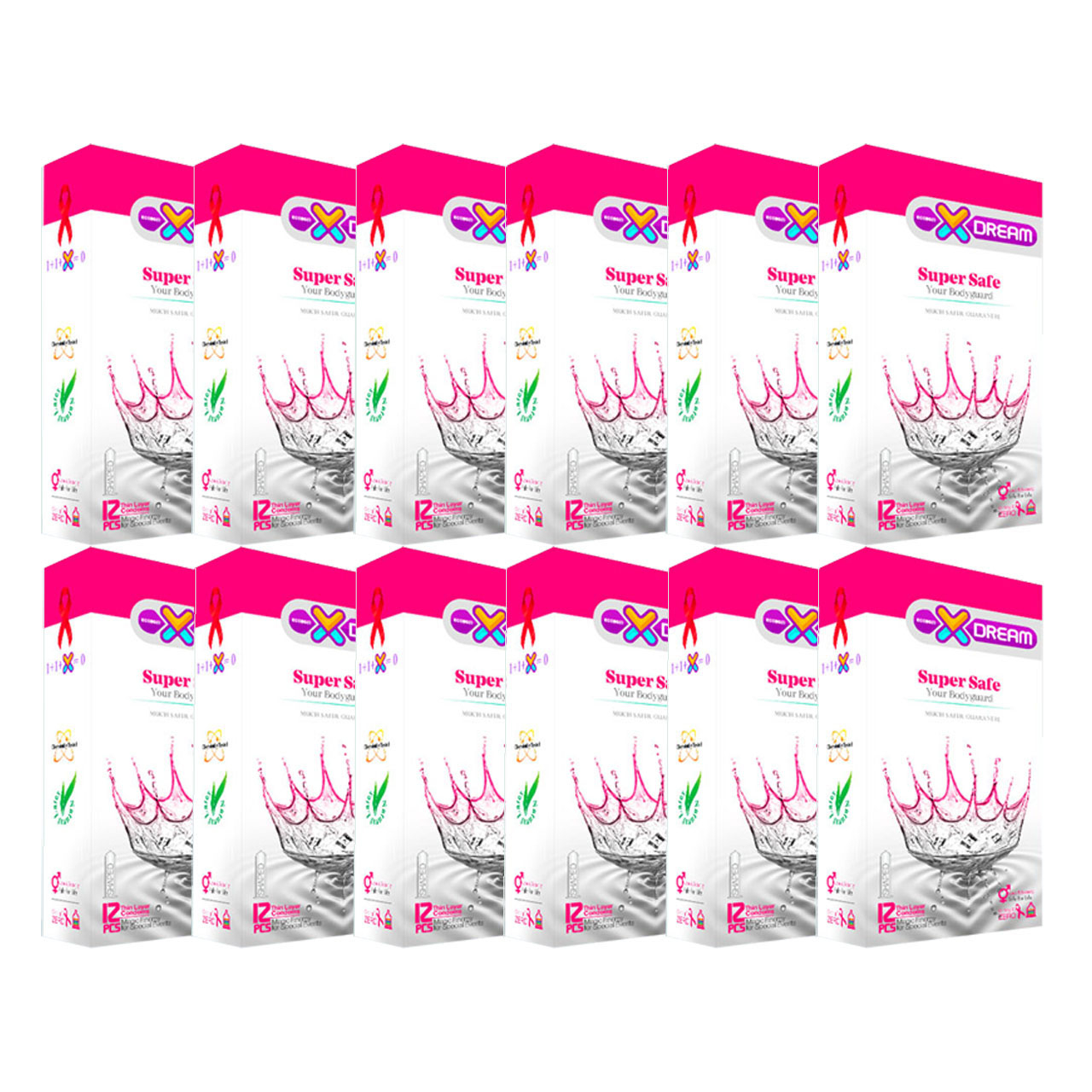 کاندوم ایکس دریم مدل super safe مجموعه 12 عددی