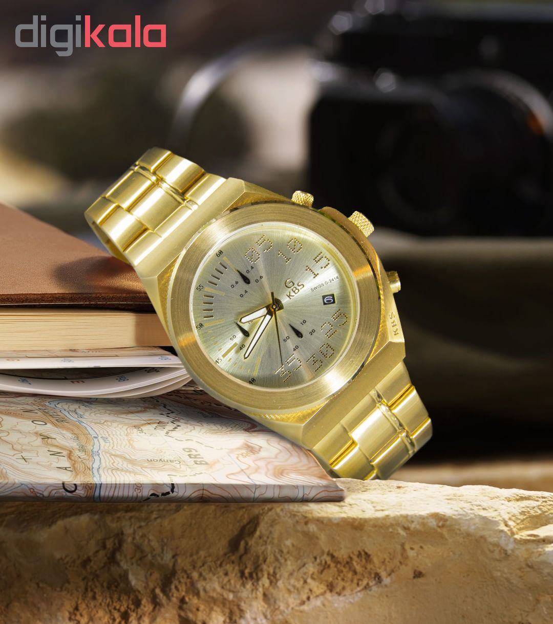 ساعت مچی عقربه ای مردانه جی کی بی اس کد SN-2414-GG
