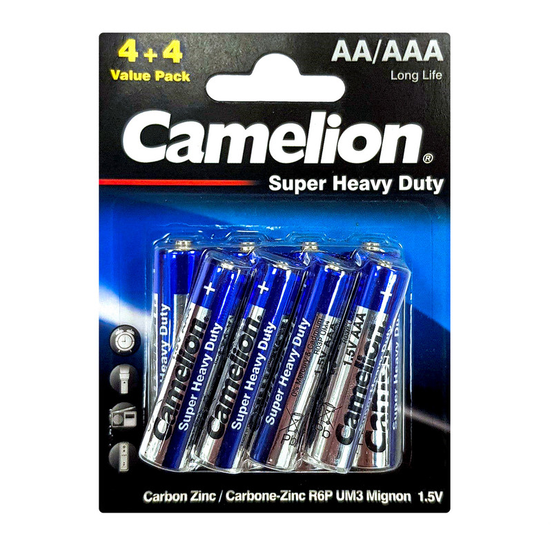 باتری قلمی و نیم قلمی کملیون مدل Super Heavy Duty بسته 96 عددی