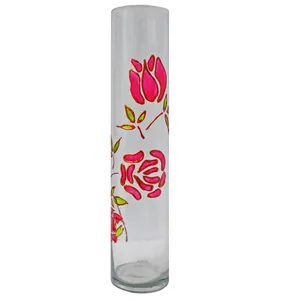 گلدان شیشه ای طرح گل کد 01 