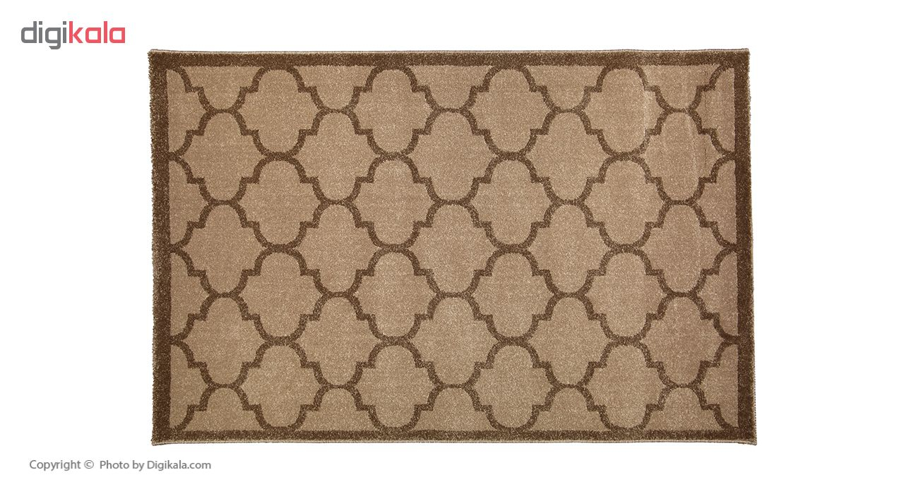 فرش ماشینی ساوین کد 2008-1 زمینه نسکافه ای