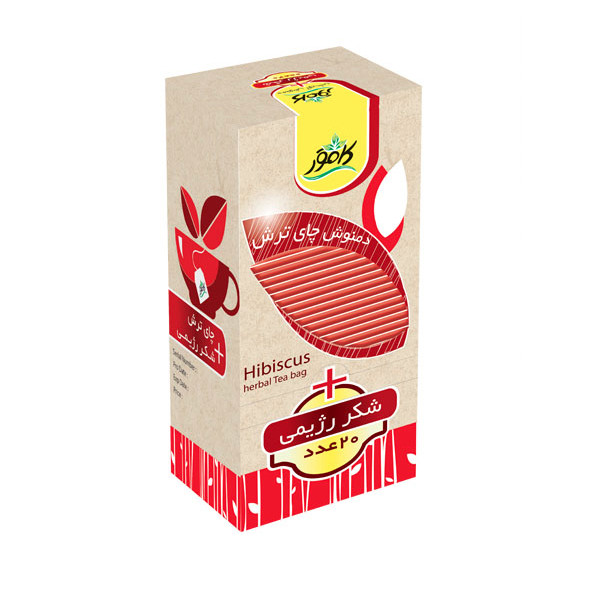 چای ترش کیسه ای کامور بسته 20 عددی به همراه شکر رژیمی 