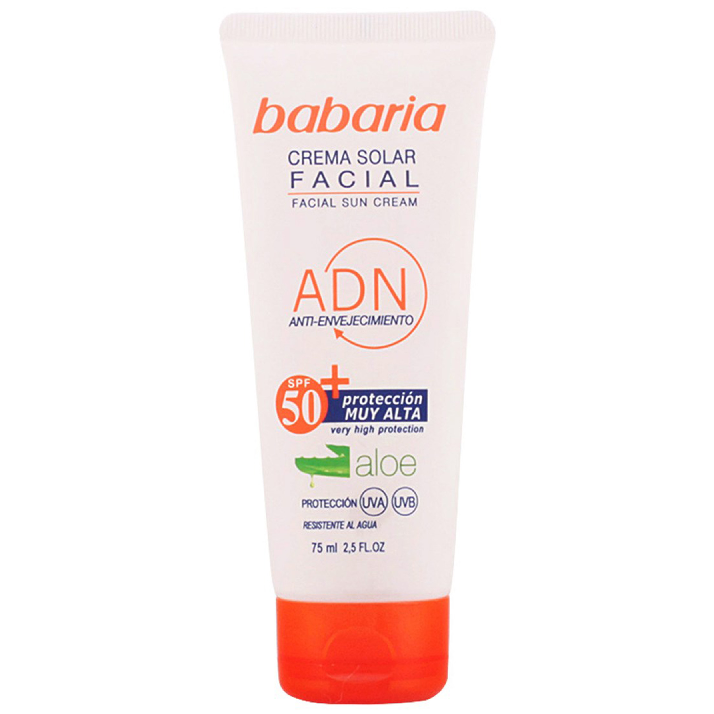 کرم ضد آفتاب صورت باباریا Spf50 مدل ADN حجم 75 میلی لیتر