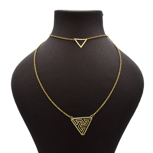 گردنبند طلا 18 عیار زنانه آمانژ طرح مثلث کد 743D3150
