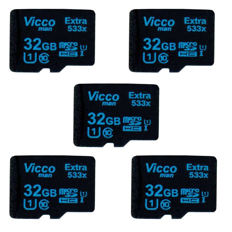 کارت حافظه microSDHC ویکومن مدل Extre 533X کلاس 10 استاندارد UHS-I U1 سرعت80MBps ظرفیت 32 گیگابایت بسته 5 عددی کارت حافظه microSDHC ویکومن مدل Extre 533X کلاس 10 استاندارد UHS-I U1 سرعت80MBps ظرفیت 32 گیگابایت بسته 5 عددی