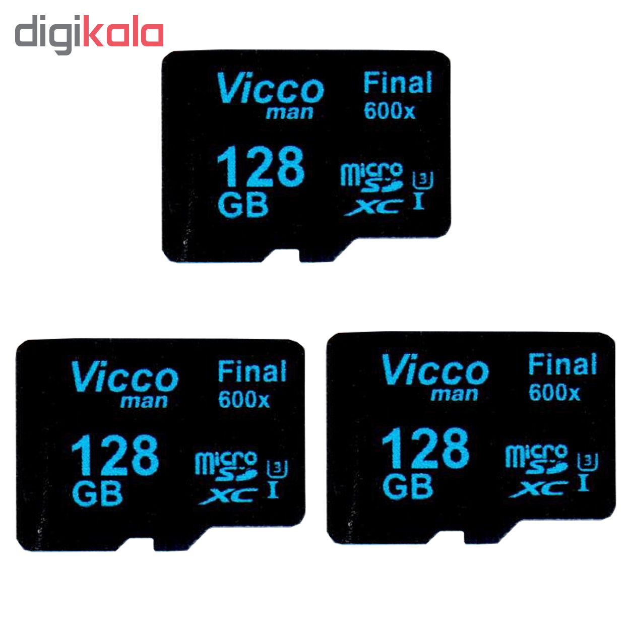 کارت حافظه microSDXC ویکومن مدل Final 600x کلاس 10 استاندارد UHS-I U3 سرعت90MBps ظرفیت128 گیگابایت بسته 3 عددی