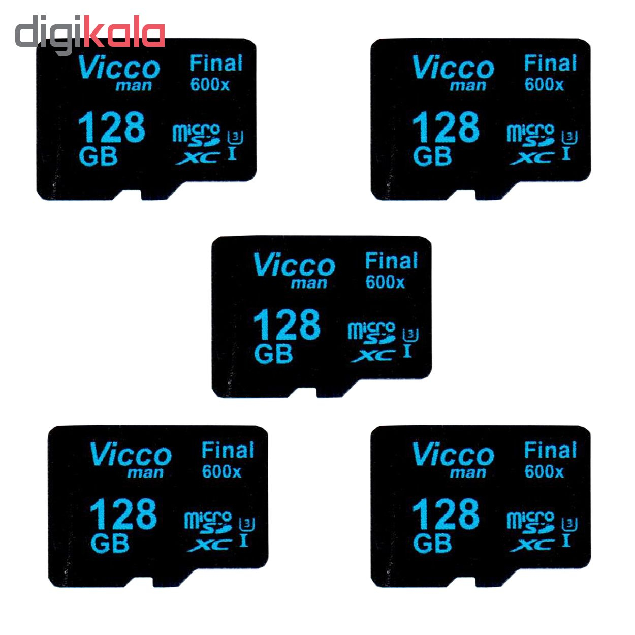 کارت حافظه microSDXC ویکومن مدل Final 600x کلاس 10 استاندارد UHS-I U3 سرعت90MBps ظرفیت 128 گیگابایت بسته 5 عددی