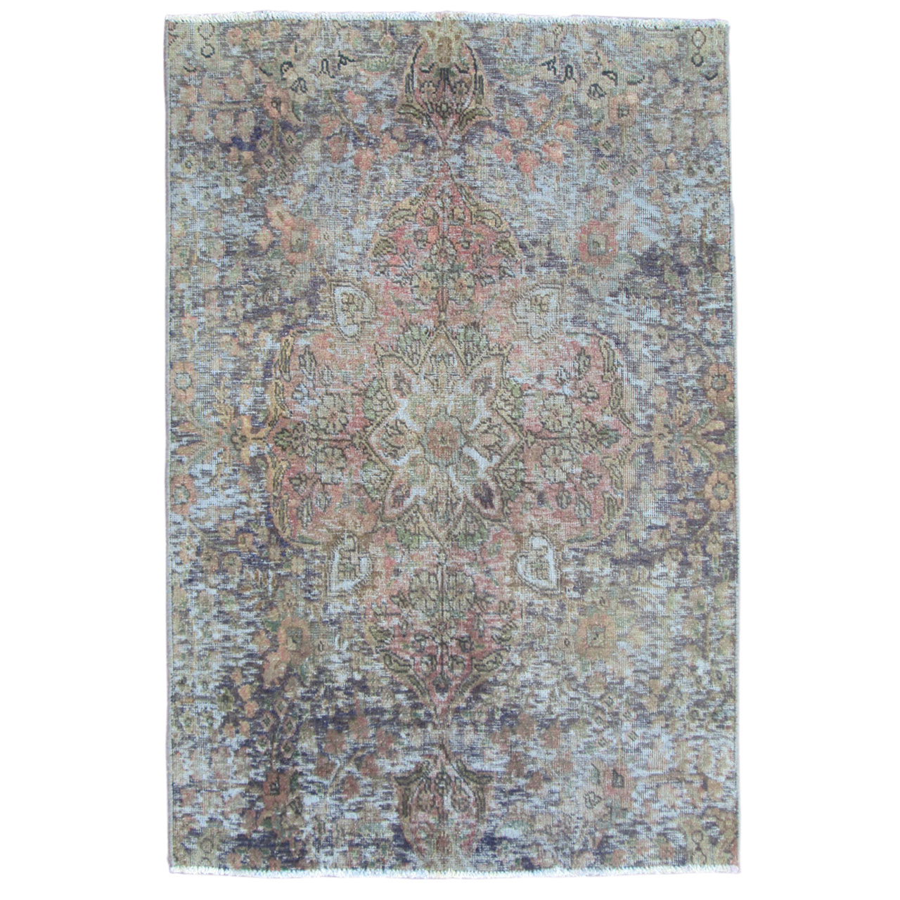 فرش دستبافت رنگ شده یک و نیم متری کد 9457