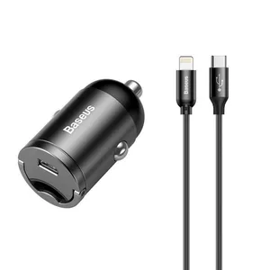 شارژر فندکی باسئوس مدل n3withc به همراه کابل تبدیل لایتنینگ