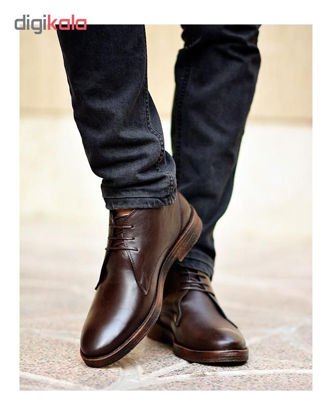 نیم بوت تمام چرم مردانه آریوان مدل AR117 GH