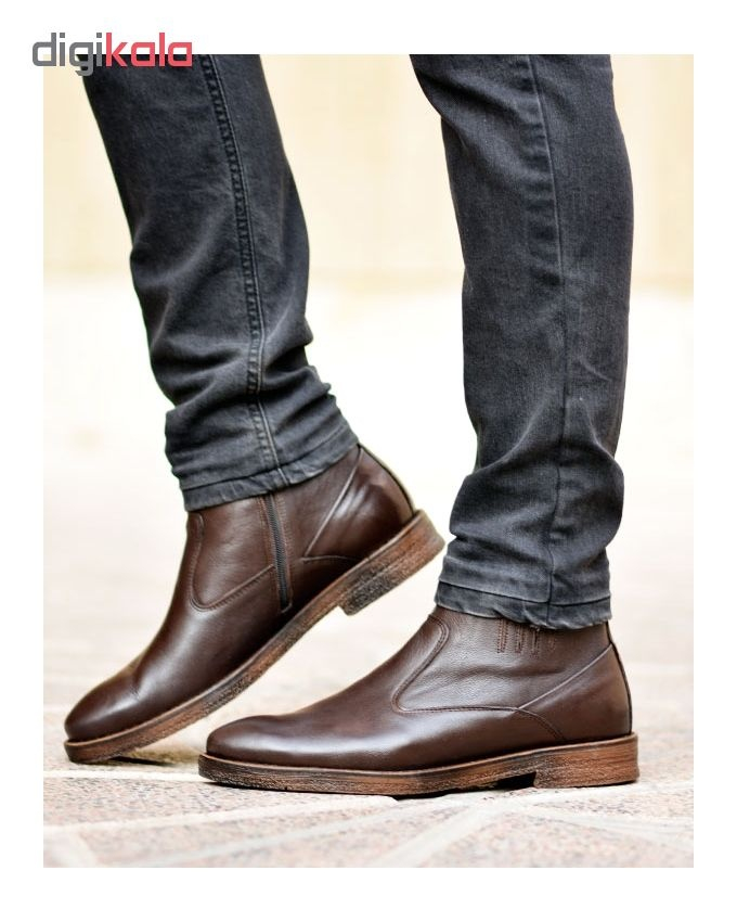 نیم بوت تمام چرم مردانه آریوان مدل AR118 GH