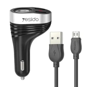 شارژر فندکی یسیدو مدل Y33 به همراه کابل تبدیل microUSB