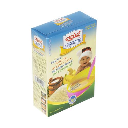 غذای کودک برنجین غنچه پرور با طعم شیر و موز - 300 گرم