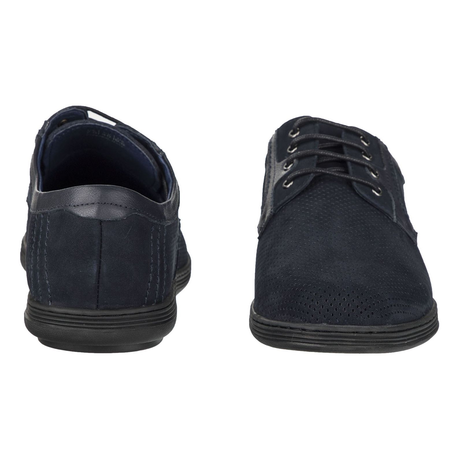 کفش اداری چرم بندی مردانه - بالدی - سرمه اي - 6