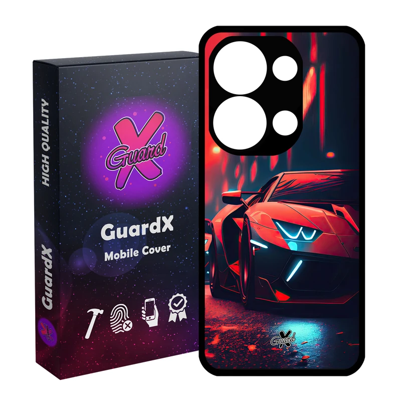 کاور گارد ایکس طرح لامبورگینی مدل Glass10608 مناسب برای گوشی موبایل شیائومی Redmi Note 13 Pro 4G / Poco M6 Pro 4G