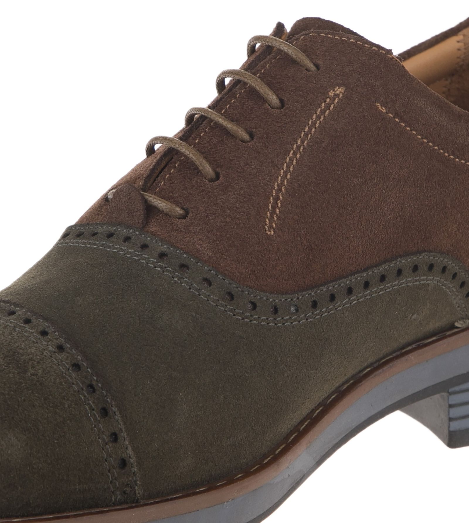 کفش اداری جیر مردانه - برتونیکس - زیتونی و قهوه ای - 7
