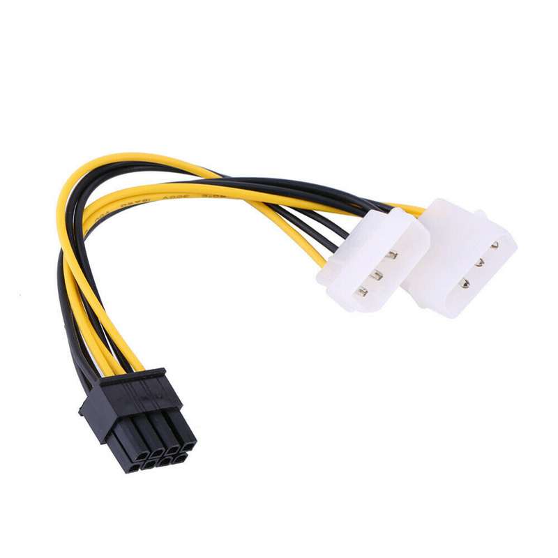 کابل برق پردازنده 4 پین به 8 پین مدل Molex طول 0.2 متر کابل برق پردازنده 4 پین به 8 پین مدل Molex طول 0.2 متر