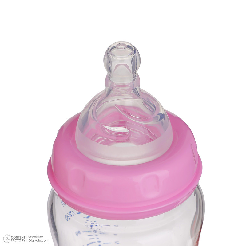 شیشه شیر بیبی لند مدل دهانه عریض فندقی پیرکس کد 05453 گنجایش 150 میلی لیتر