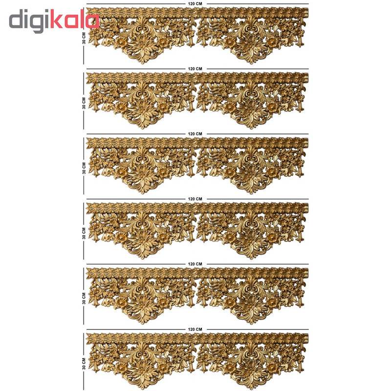 کتیبه پرده طرح یاس مدل Y103 طول 120 سانتی متر بسته 6 عددی