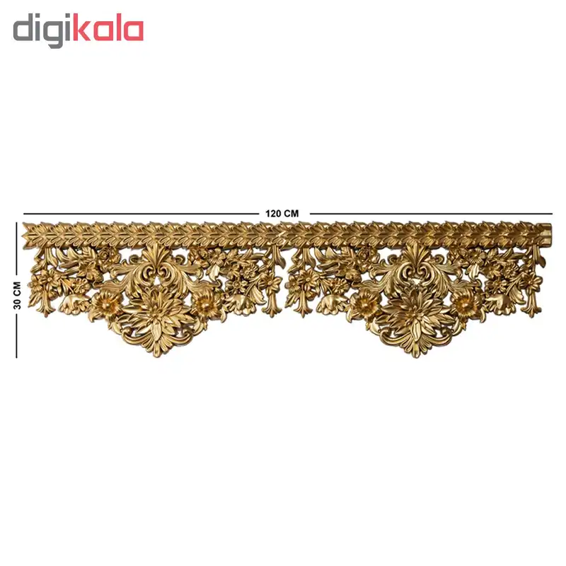 کتیبه پرده طرح یاس مدل Y103 طول 120 سانتی متر بسته 2 عددی