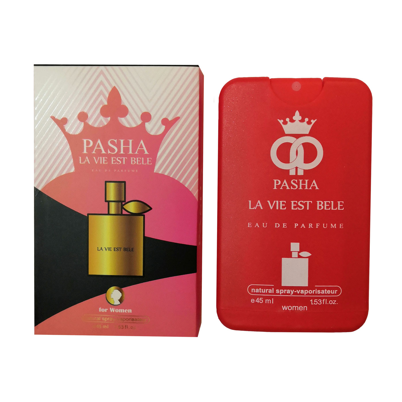 عطر جیبی زنانه پاشا مدل La Vie Est Bele حجم 45 میلی لیتر