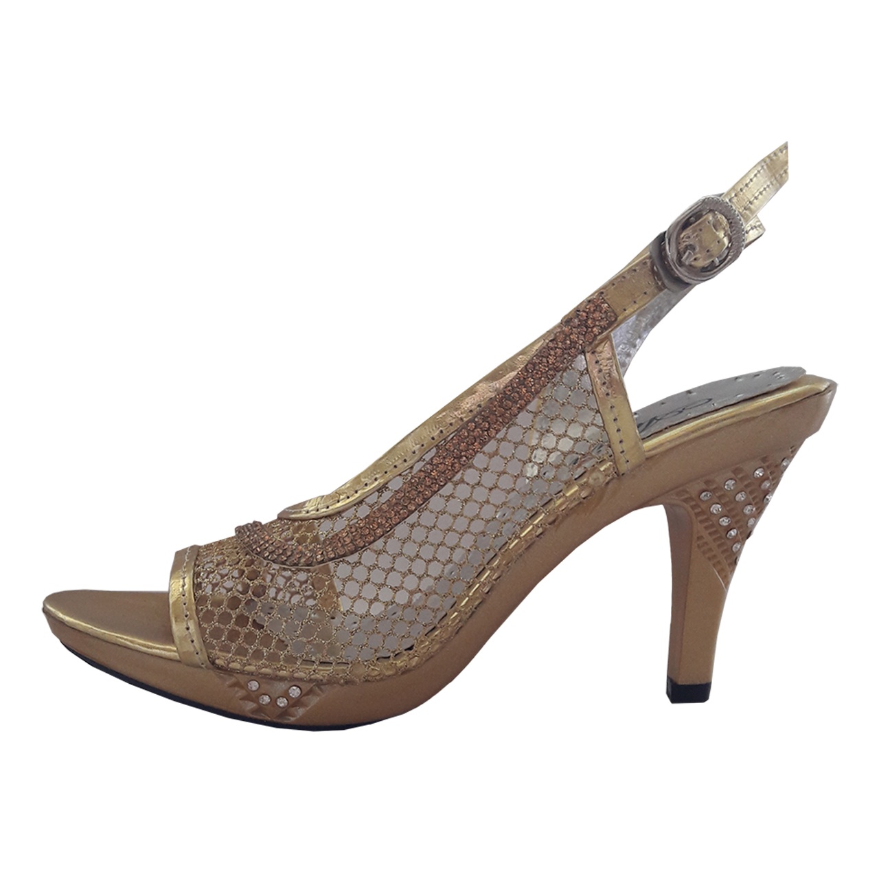 کفش پاشنه دار زنانه لاماسو مدل Aidin gold01