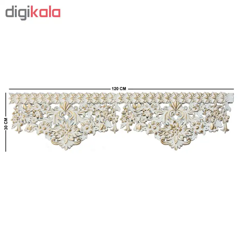 کتیبه پرده طرح یاس مدل Y105 طول 120 سانتی متر بسته 2 عددی