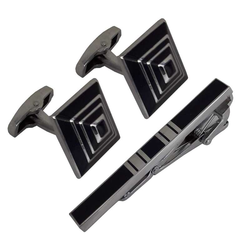 ست دکمه سر دست و‌گیره کراوات مردانه کد 8