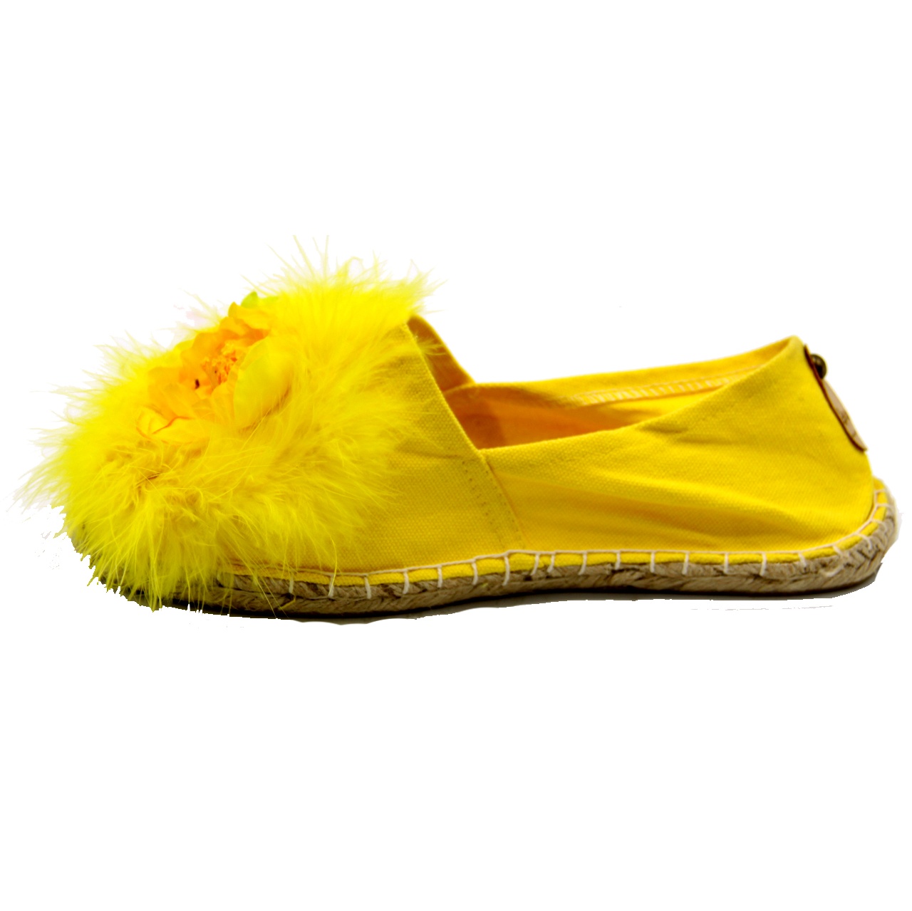 کفش گیوه زنانه مدل پر زرد 