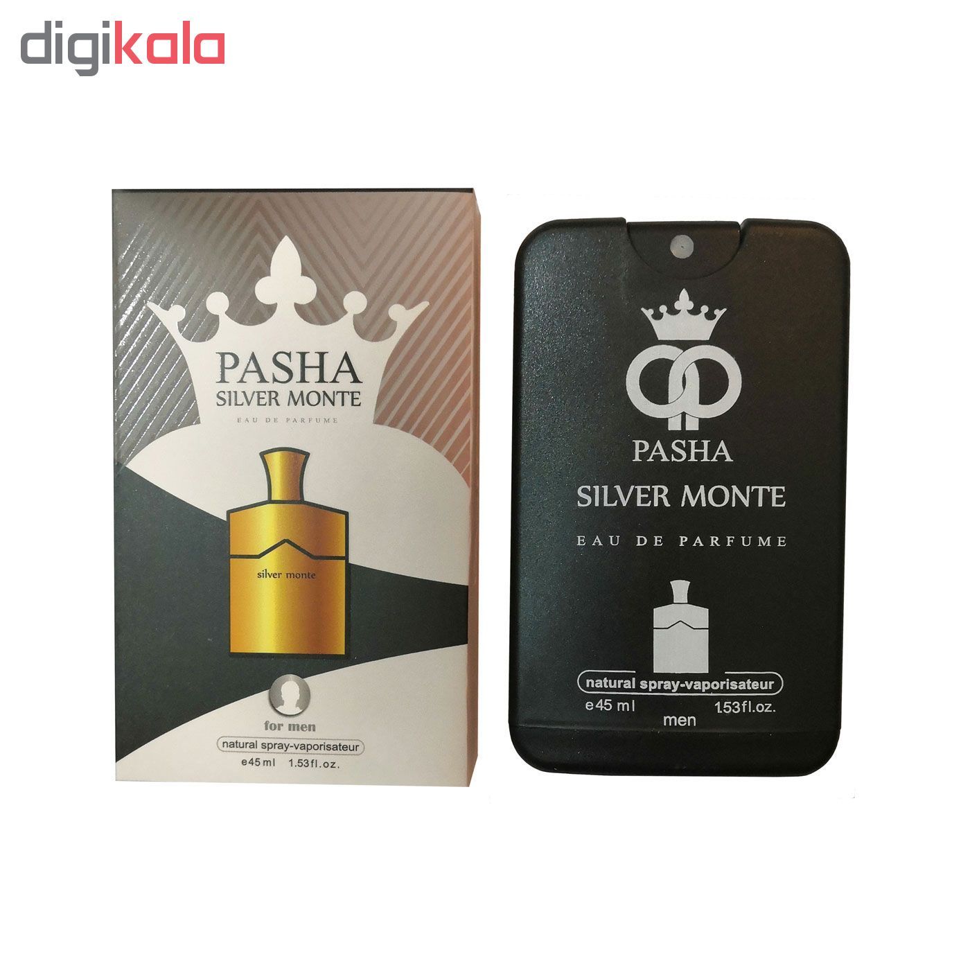 عطر جیبی مردانه پاشا مدل Silver Monte حجم 45 میلی لیتر -  - 2