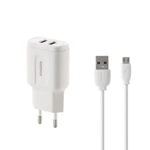 شارژر دیواری ریمکس مدل RP-U22m به همراه کابل تبدیلmicroUSB