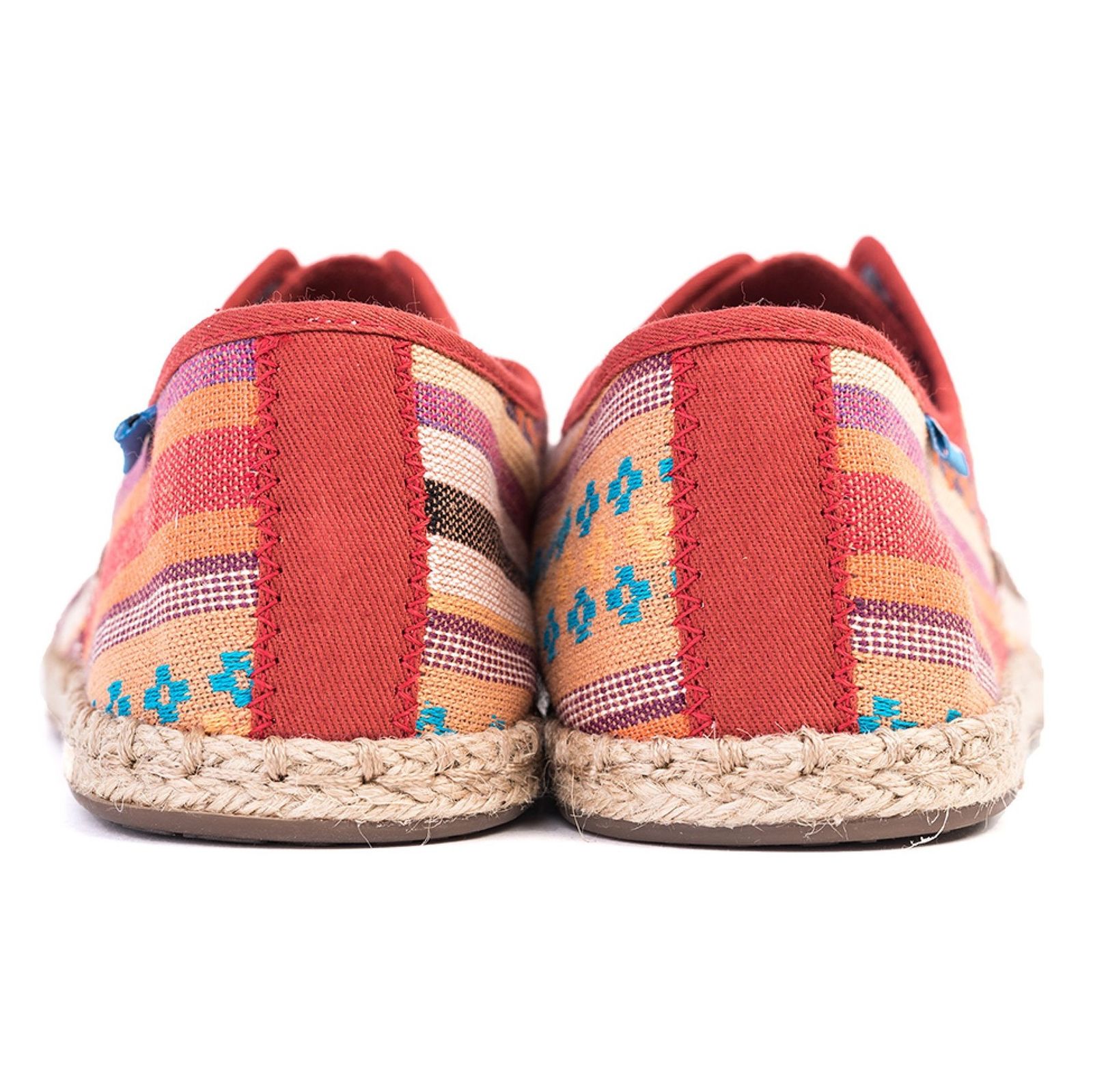 کفش تخت نخی زنانه - تامز - راه راه رنگي طرح منطقه کاين - 6