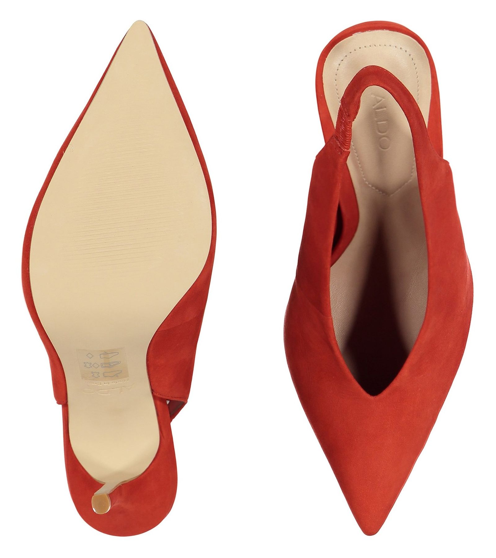 کفش نبوک پاشنه بلند زنانه - آلدو - قرمز - 2
