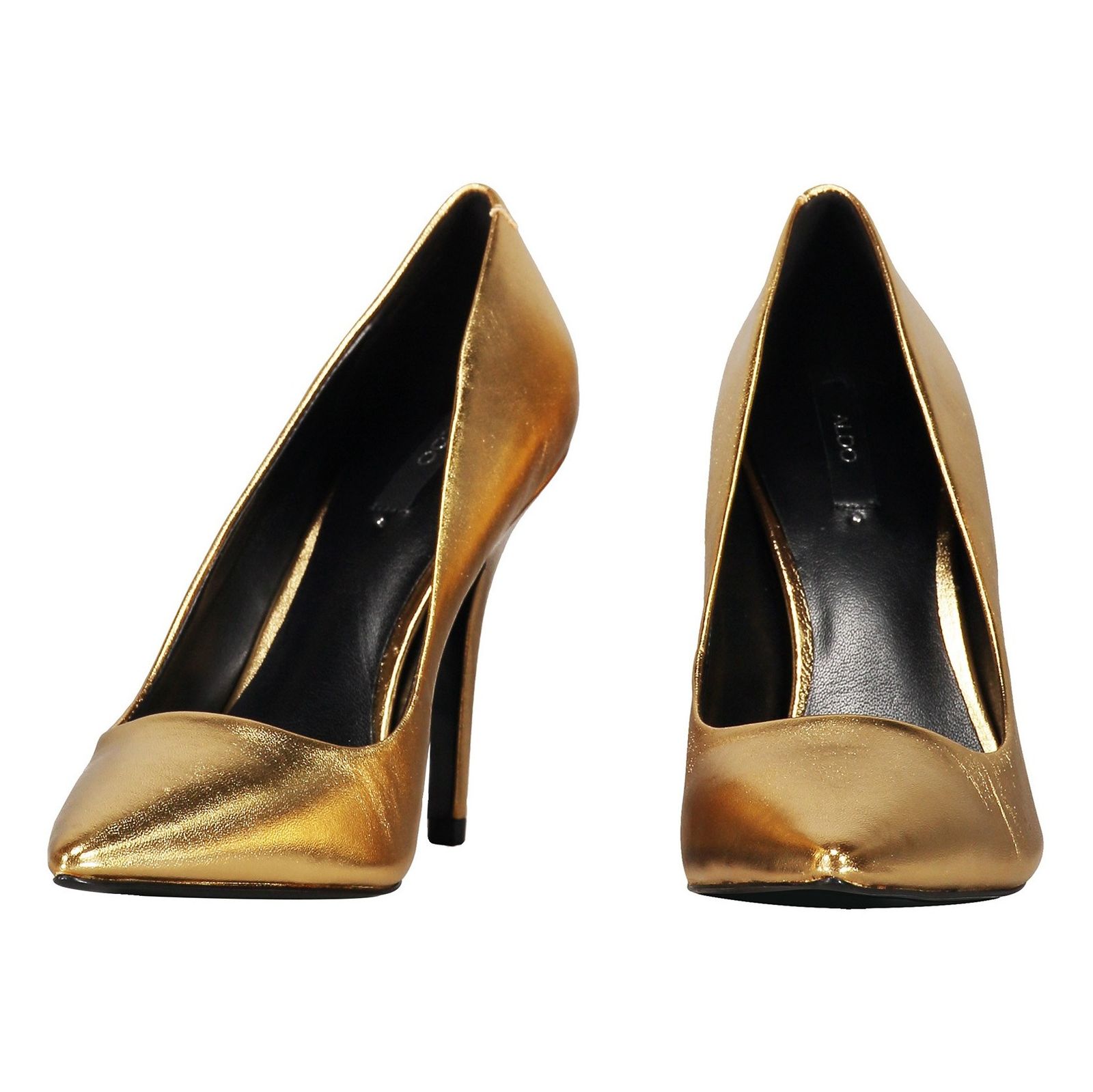 کفش چرم پاشنه بلند زنانه - آلدو - طلايي - 5