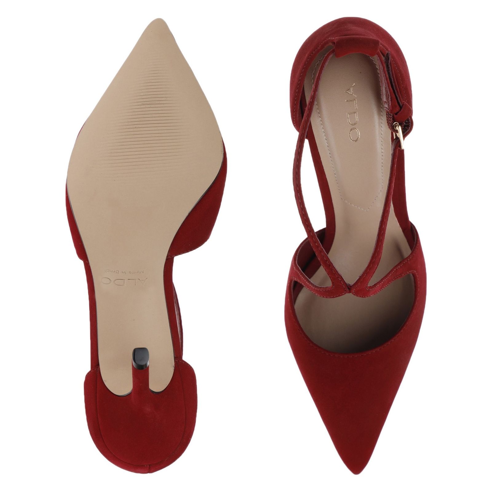 کفش پاشنه بلند چرم زنانه - آلدو - قرمز - 3