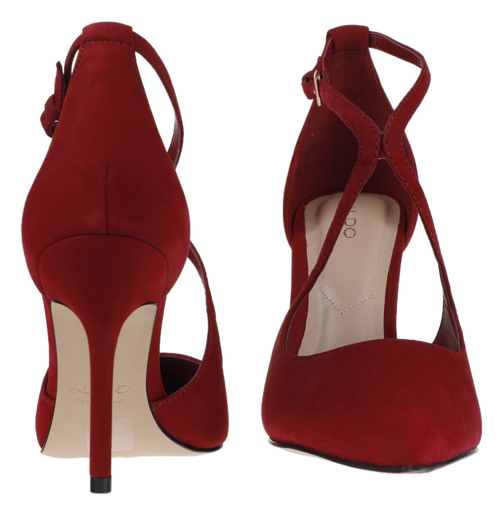 کفش پاشنه بلند چرم زنانه - آلدو - قرمز - 5