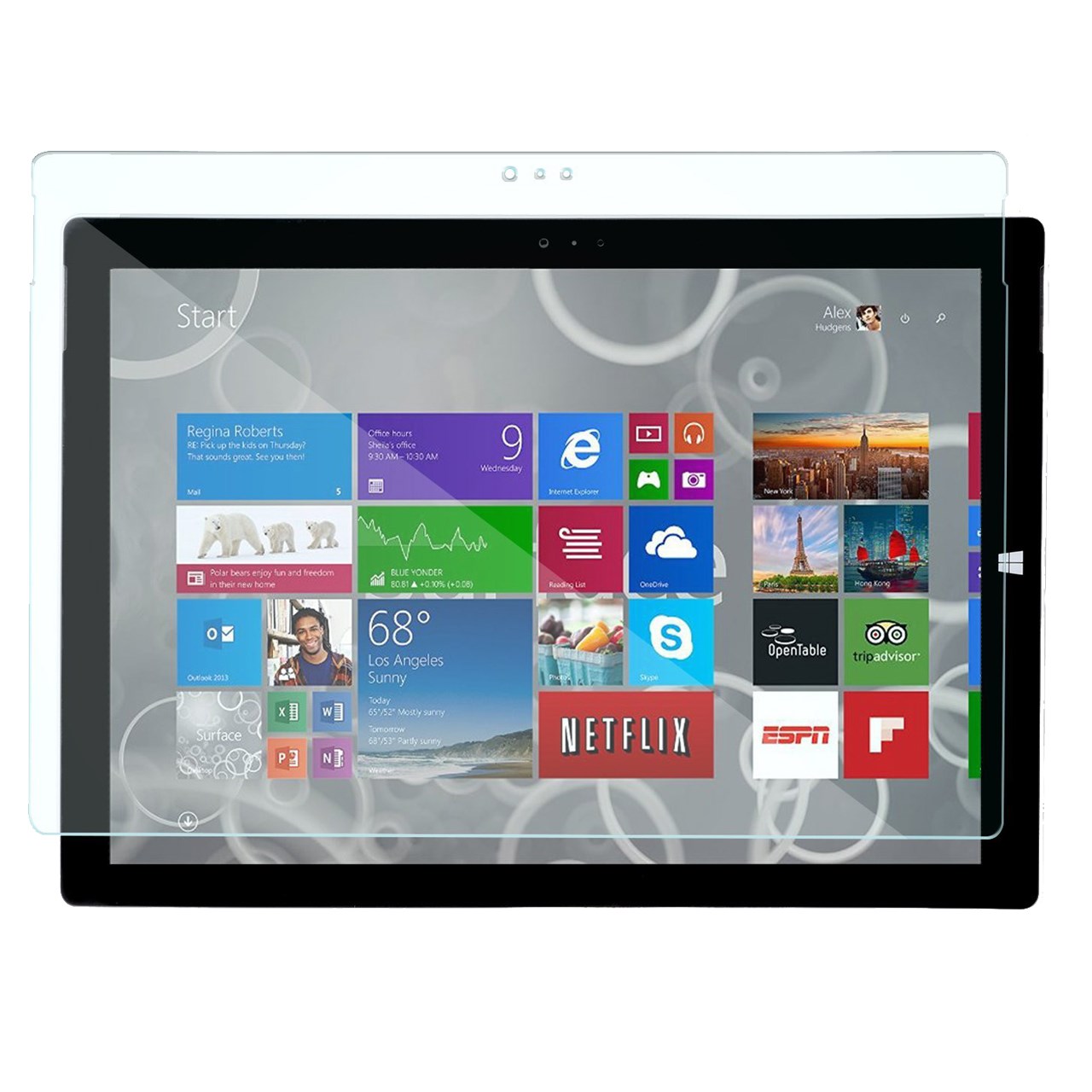 محافظ صفحه نمایش شیشه ای راک  مناسب برای تبلت مایکروسافت Surface 3