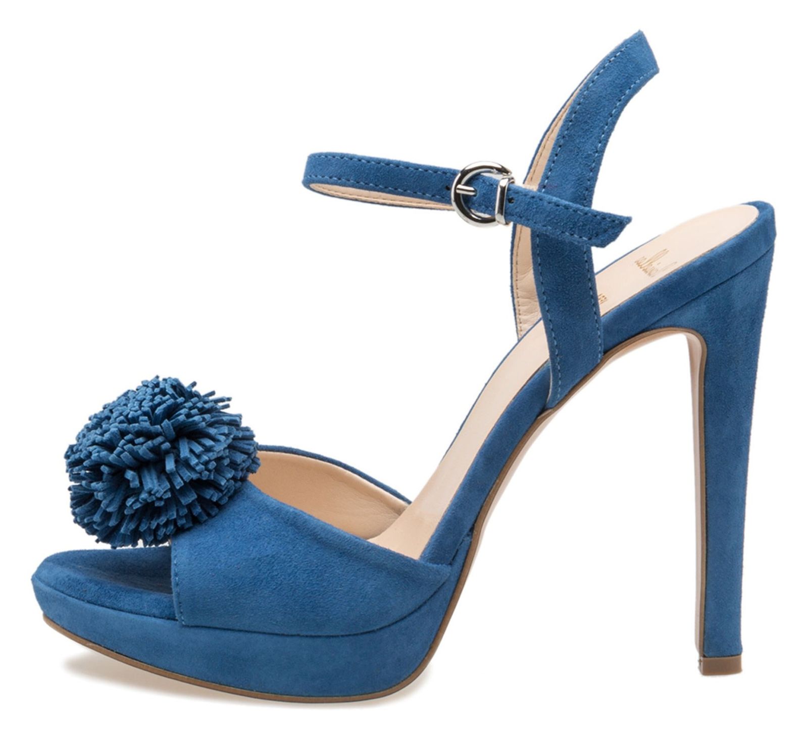 کفش پاشنه بلند چرم زنانه - دنیلی - آبی - 1