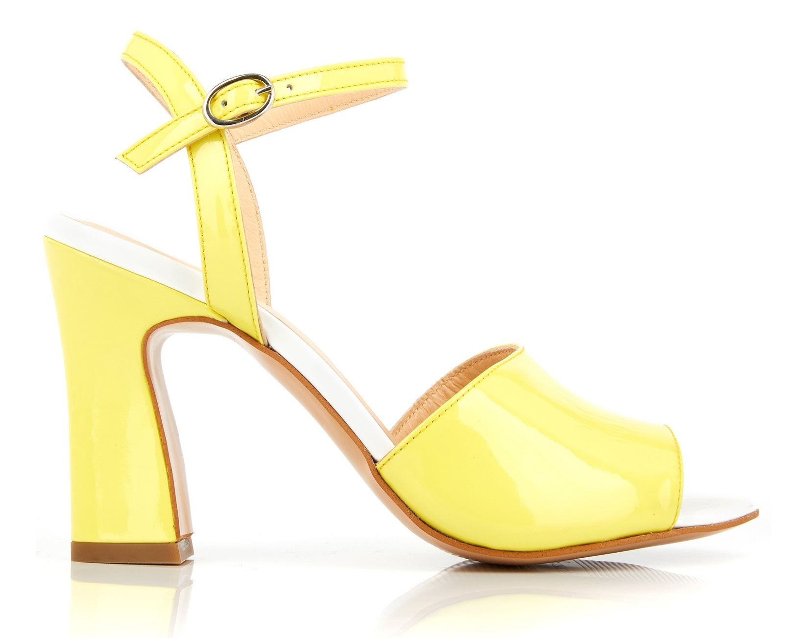 کفش چرم پاشنه بلند زنانه DOVIDELLE - ملو یلو - زرد - 1