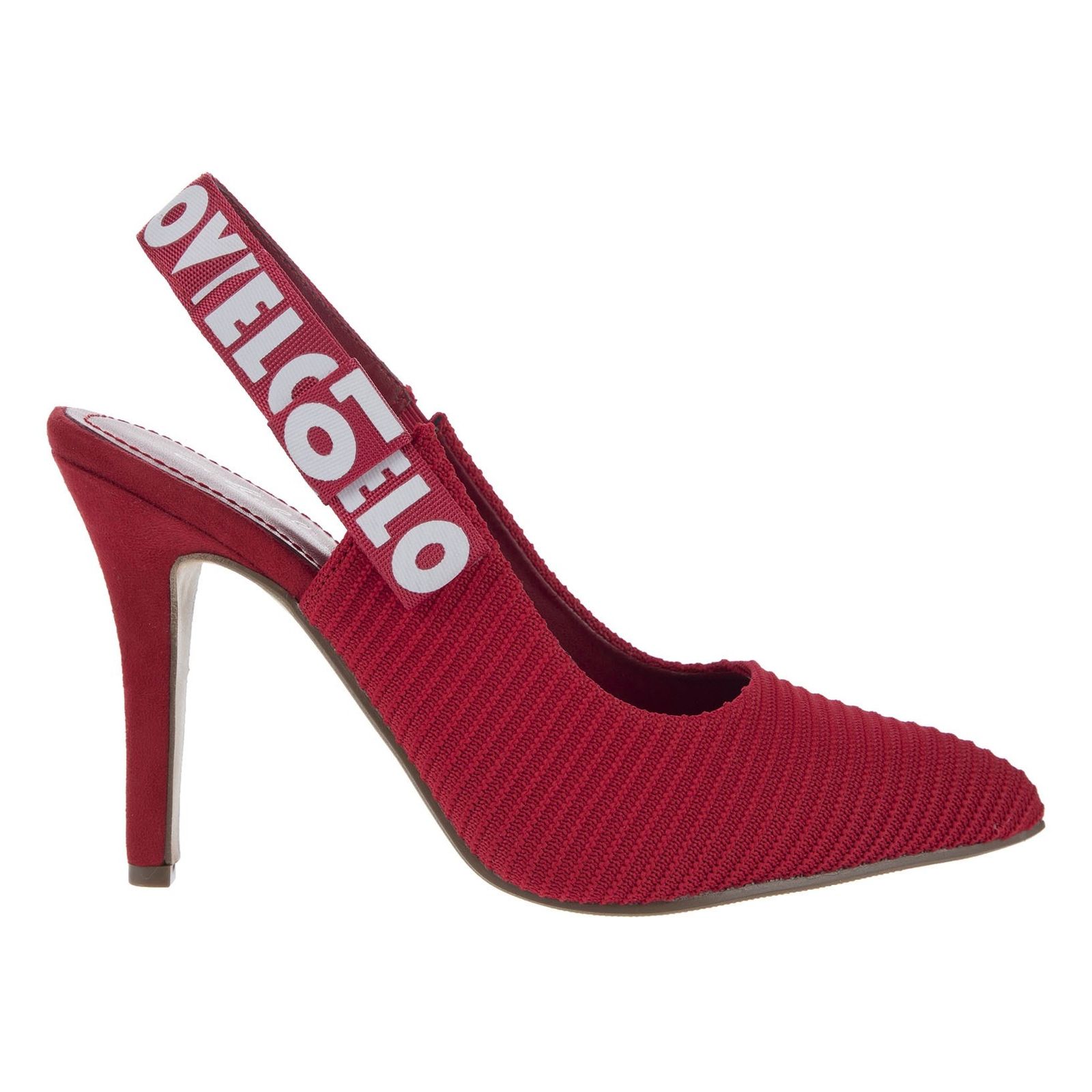 کفش پاشنه بلند پارچه ای زنانه - ملیسا - قرمز - 1