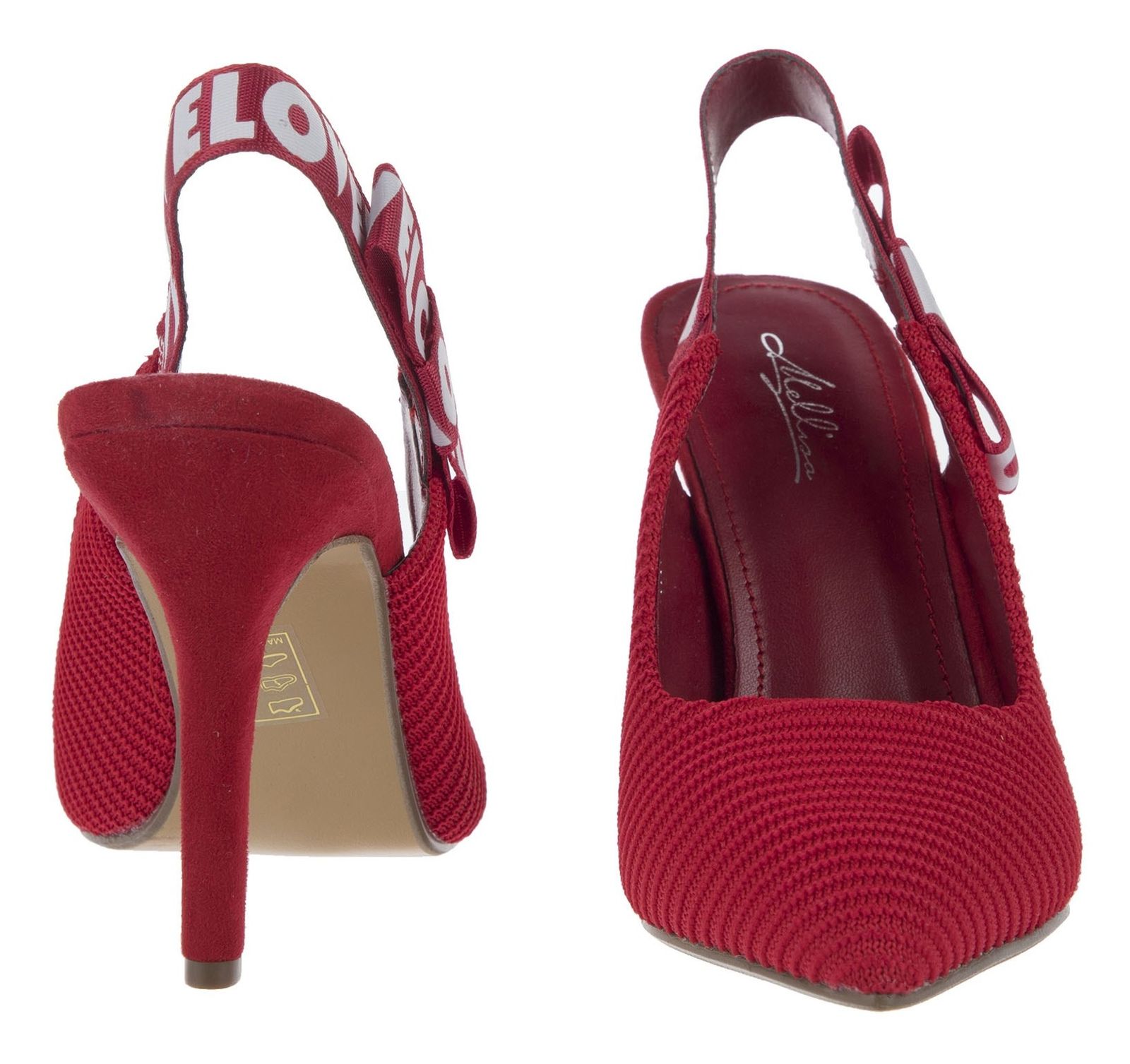 کفش پاشنه بلند پارچه ای زنانه - ملیسا - قرمز - 6