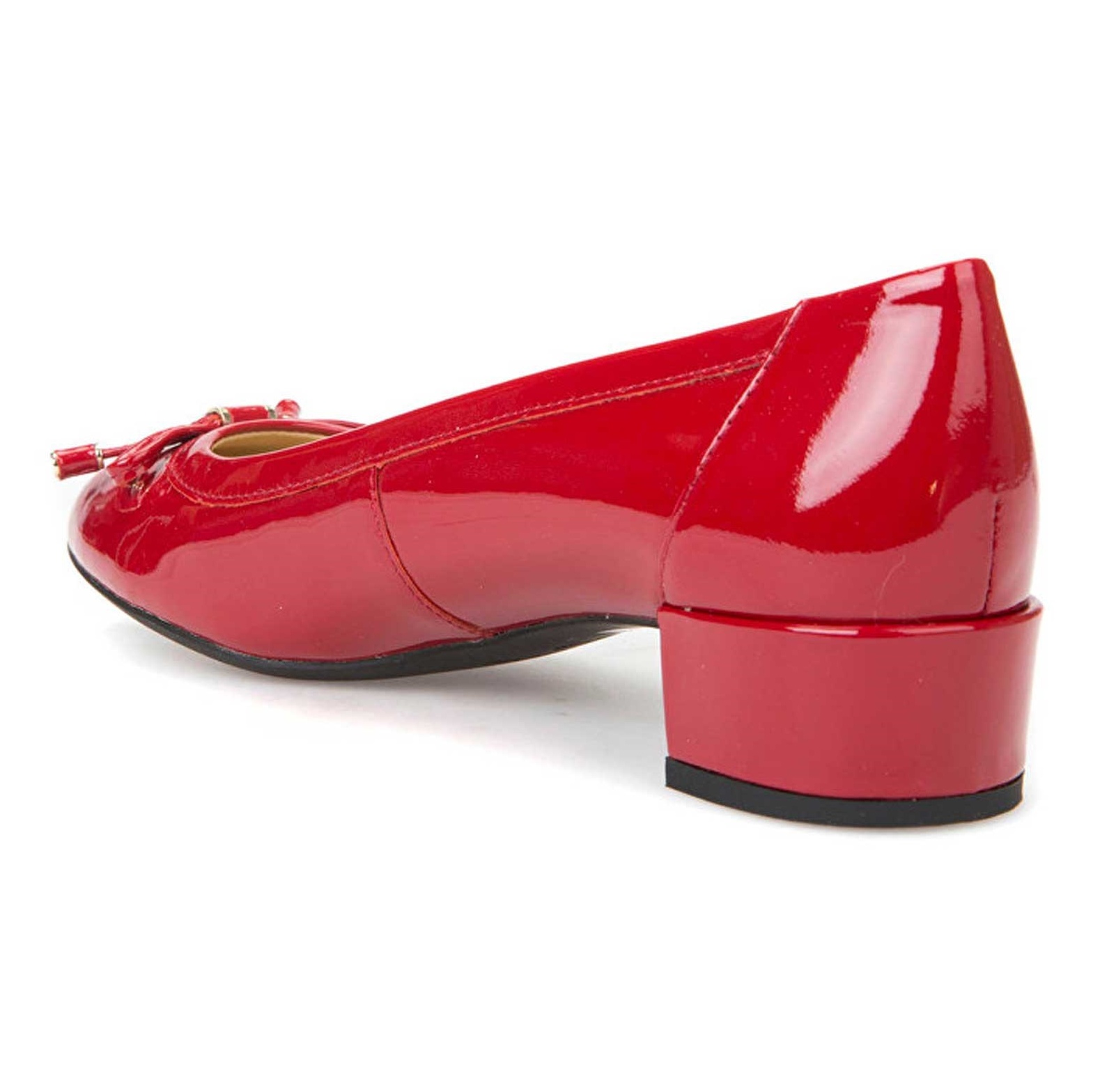 کفش پاشنه کوتاه چرم زنانه Carey - جی اوکس - قرمز - 4