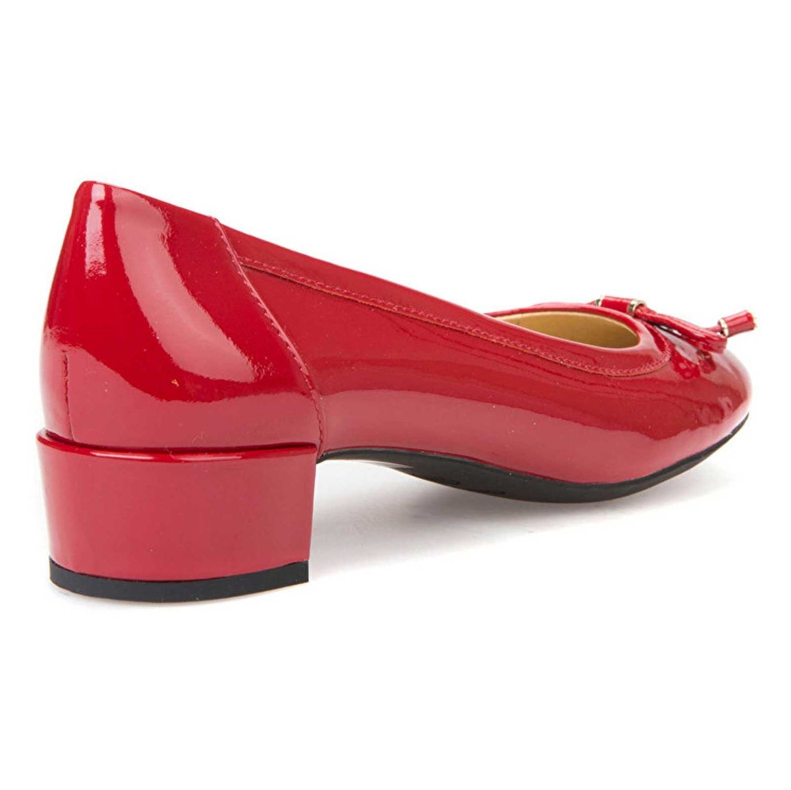 کفش پاشنه کوتاه چرم زنانه Carey - جی اوکس - قرمز - 5