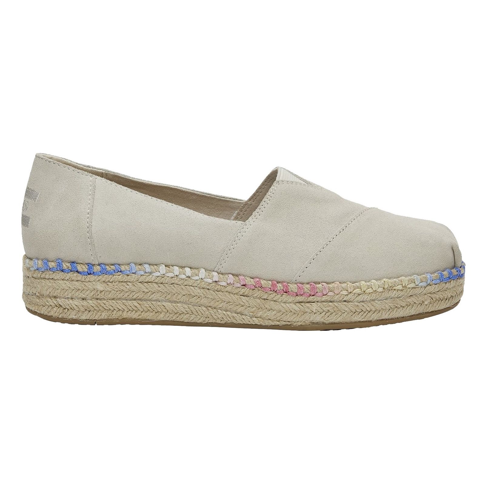 کفش تخت چرمی زنانه Espadrilles - تامز - کرم - 1