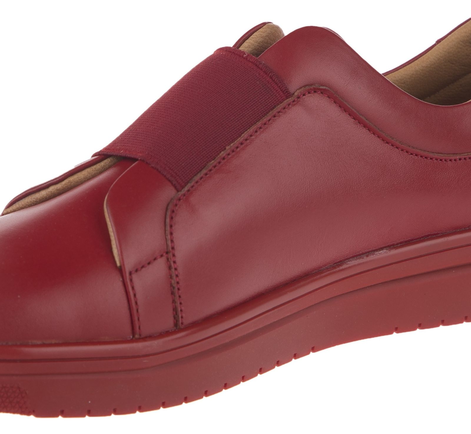 کفش تخت چرم زنانه - برتونیکس - قرمز - 7