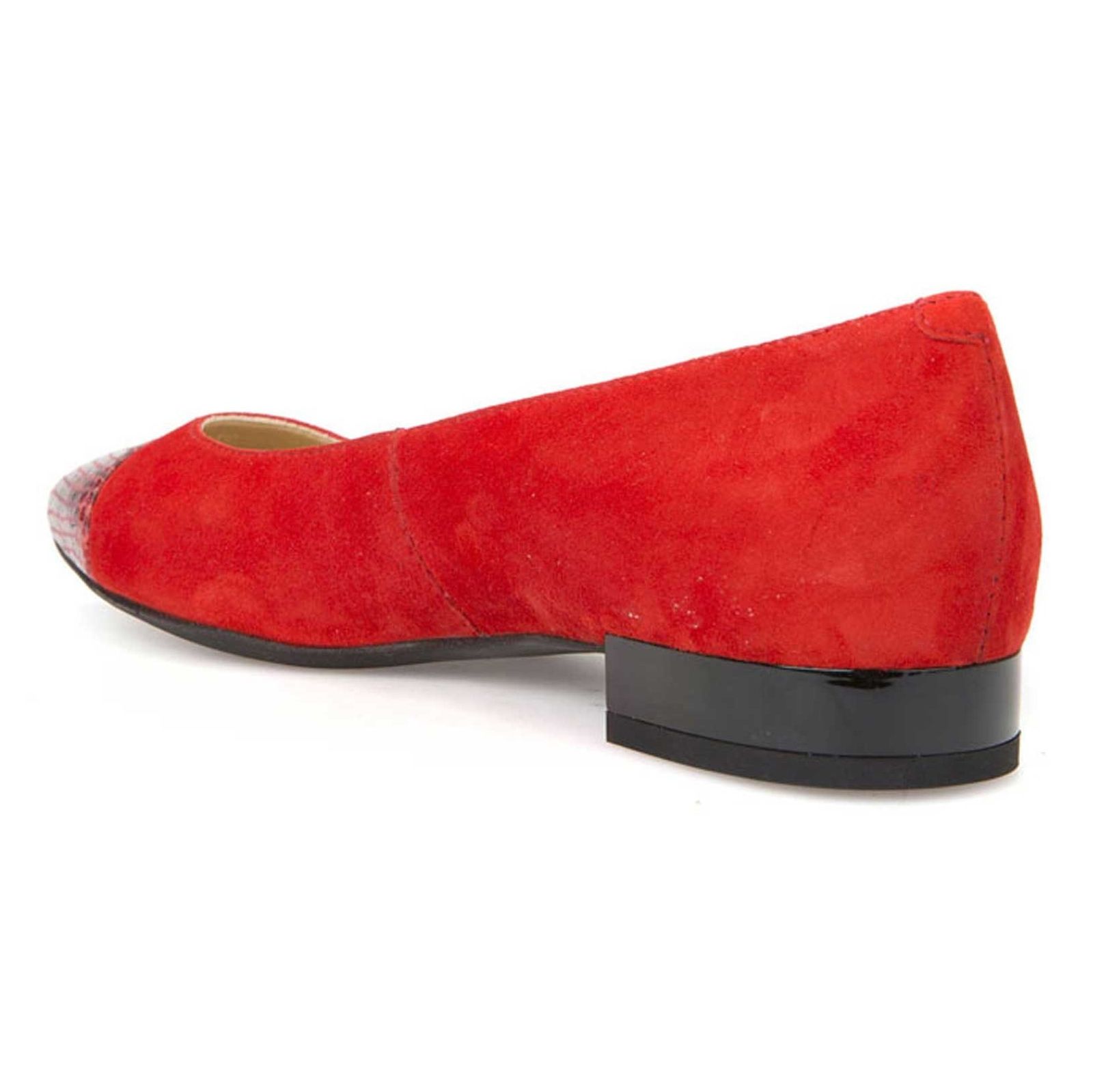 کفش تخت چرم زنانه Charyssa - جی اوکس - قرمز - 6