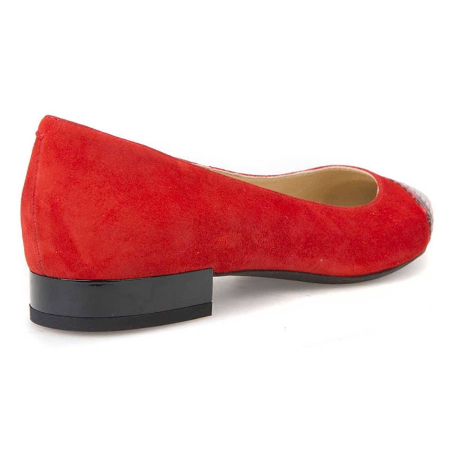 کفش تخت چرم زنانه Charyssa - جی اوکس - قرمز - 7